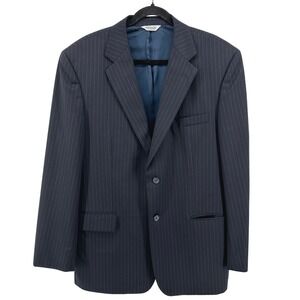 Joseph & Feiss Blazer Mens 44R Dark Navy Blue Pinstripe 100% Wool Jacket